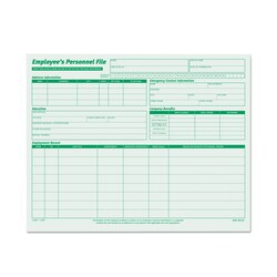 Essendant&nbsp;TOPS Employee s Record File Folder  Straight Tabs  Letter Size  Index Stock  Green  20/Pack