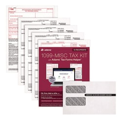 Essendant Adams 4-Part 1099-MISC Tax Form Kit with Security Envelopes and Tax Forms Helper  2024  8x5  2 Forms/Sheet  10 Forms Total