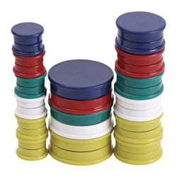 Essendant&nbsp;Universal High-Intensity Assorted Magnets  Circles  Assorted Sizes- Small  Medium and Large  Assorted Colors  30/Pack