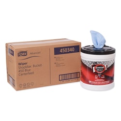 Essendant&nbsp;Tork Advanced ShopMax Wiper 450  8 5x10  Blue  200/Bucket  2 Buckets/Carton