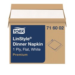 Essendant&nbsp;Tork LinStyle Dinner Napkin  1-Ply  15x16  White  1 000/Carton