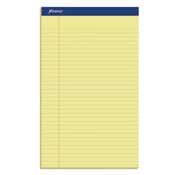 Essendant Ampad Perforated Writing Pads  Wide/Legal Rule  50 Canary-Yellow 8 5x14 Sheets  Dozen