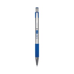 Essendant&nbsp;Zebra F-301 Ballpoint Pen  Retractable  Fine 0 7 mm  Blue Ink  Stainless Steel/Blue Barrel  2/Pack
