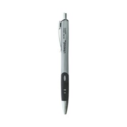 Essendant&nbsp;Universal Comfort Grip Gel Pen  Retractable  Medium 0 7 mm  Black Ink  Gray/Black/Silver Barrel  36/Pack