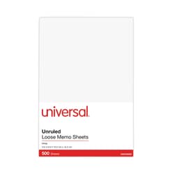 Essendant&nbsp;Universal Loose White Memo Sheets  4x6  Unruled  Plain White  500/Pack