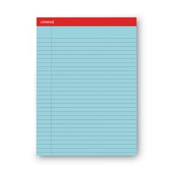 Essendant&nbsp;Universal Colored Perforated Ruled Writing Pads  Wide/Legal Rule  50 Blue 8 5x11 Sheets  Dozen