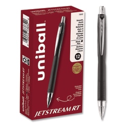 Essendant&nbsp;uniball Jetstream Hybrid Gel Pen  Retractable  Bold 1 mm  Black Ink  Black/Silver Barrel