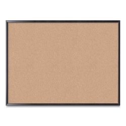 Essendant&nbsp;U Brands Cork Bulletin Board  48x36 (Actual Size- 47x35)  Tan Surface  Black Wood Frame