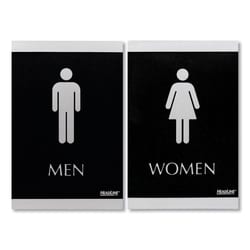 Essendant&nbsp;Headline Sign Century Series Office Sign  Men  Women  6x9  Black/Silver
