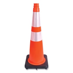 Essendant&nbsp;Tatco Traffic Cone  10 75x10 75x28  Orange/Silver/Black