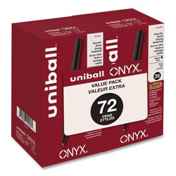 Essendant&nbsp;uniball ONYX Rollerball Pen  Stick  Fine 0 7 mm  Black Ink  Black Barrel  72/Pack