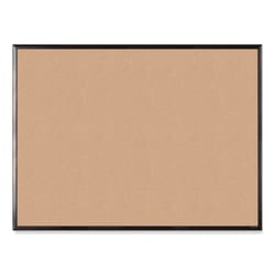 Essendant&nbsp;U Brands Cork Bulletin Board with Aluminum Frame  48x36 (Actual Size- 47x35)  Tan Surface  Black Aluminum Frame