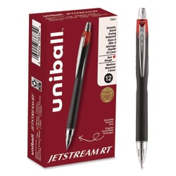 Essendant&nbsp;uniball Jetstream Hybrid Gel Pen  Retractable  Bold 1 mm  Red Ink  Black/Silver/Red Barrel