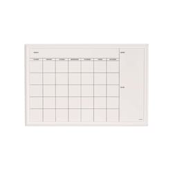 Essendant&nbsp;U Brands Magnetic Dry Erase Calendar with Decor Frame  Monthly Planning/Scheduling  30x20  White Surface  White Wood Frame
