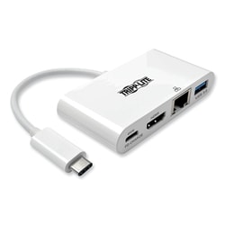Essendant Tripp Lite by Eaton USB 3 1 Gen 1 USB-C to HDMI Adapter  USB-A/USB-C PD Charging/Gigabit Ethernet  3  White