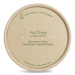 Essendant&nbsp;World Centric Paper Lids for Bowls  3 6 Diameter  Brown  500/Carton