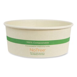 Essendant&nbsp;World Centric No Tree Wide Paper Bowls  24 oz  5 9 Diameterx2 4 h  Natural  Sugarcane  300/Carton
