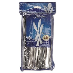 Essendant&nbsp;WNA Reflections Heavyweight Plastic Utensils  Knife  Silver  40/Pack  8 Packs/Carton