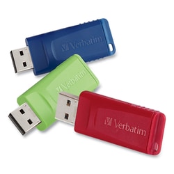Essendant&nbsp;Verbatim Store  n  Go USB Flash Drive  4 GB  Assorted Colors  3/Pack