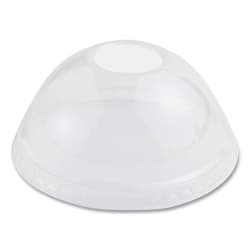 Essendant World Centric PLA Clear Cold Cup Lids  Dome Lid  Fits 9 oz to 24 oz Cold Cups  Plastic  Clear  1 000/Carton