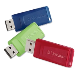 Essendant&nbsp;Verbatim Store  n  Go USB Flash Drive  16 GB  Assorted Colors  3/Pack