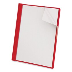 Essendant Universal Clear Front Report Cover  Prong Fastener  0 5 Capacity  8 5x11  Clear/Red  25/Box