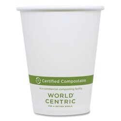 Essendant&nbsp;World Centric Paper Hot Cups  8 oz  White  1 000/Carton
