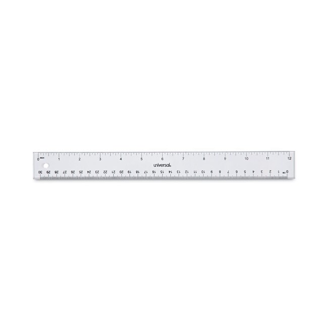 Essendant Universal Clear Plastic Ruler Standard/Metric 12 Long Clear ...