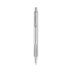 Essendant&nbsp;Zebra F-701 Ballpoint Pen  Retractable  Fine 0 7 mm  Black Ink  Stainless Steel/Black Barrel