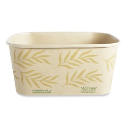 Essendant&nbsp;World Centric No Tree Rectangular Containers  32 oz  4 7x6 8x3  Natural  Sugarcane  300/Carton