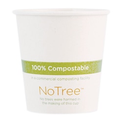 Essendant&nbsp;World Centric NoTree Paper Hot Cups  6 oz  Natural  1 000/Carton