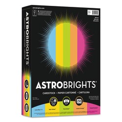 Essendant&nbsp;Astrobrights Color Cardstock -Bright Assortment  65 lb Cover Weight  8 5x11  Assorted  250/Pack