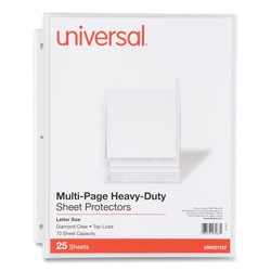 Essendant&nbsp;Universal Deluxe Heavyweight Sheet Protector  Side- 3-Hole Punched  Top Load 8 5x11 Insert  Clear Front  25/Pack