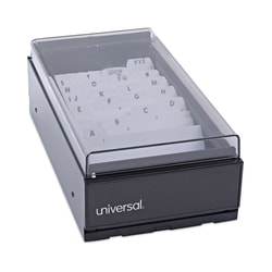 Essendant&nbsp;Universal Business Card File  Holds 600 2x3 5 Cards  4 25x8 25x2 5  Metal/Plastic  Black