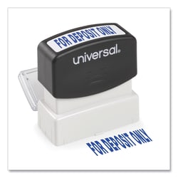 Essendant Universal Message Stamp  for DEPOSIT ONLY  Pre-Inked One-Color  Blue