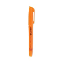 Essendant&nbsp;Universal Pocket Highlighters  Fluorescent Orange Ink  Chisel Tip  Orange Barrel  Dozen