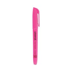 Essendant&nbsp;Universal Pocket Highlighters  Fluorescent Pink Ink  Chisel Tip  Pink Barrel  Dozen