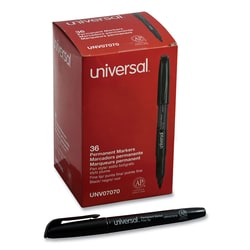 Essendant&nbsp;Universal Pen-Style Permanent Marker Value Pack  Fine Bullet Tip  Black  36/Pack