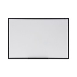 Essendant&nbsp;Universal Design Series Deluxe Dry Erase Board  36x24  White Surface  Black Anodized Aluminum Frame