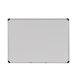 Essendant&nbsp;Universal Deluxe Porcelain Magnetic Dry Erase Board  48x36  White Surface  Silver/Black Aluminum Frame