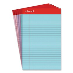 Essendant Universal Perforated Ruled Writing Pads Narrow Rule Red Headband