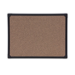 Essendant&nbsp;Universal Tech Cork Board  23 62x17 71  Brown Surface  Black Aluminum Frame