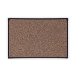 Essendant&nbsp;Universal Tech Cork Board  35 43x23 62  Brown Surface  Black Plastic Frame