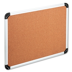 Essendant Universal Cork Board with Aluminum Frame  48x36  Tan Surface  Satin Aluminum Frame