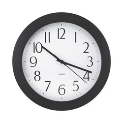 Essendant Universal Whisper Quiet Clock  12 Overall Diameter  Black Case  1 AA (sold separately)