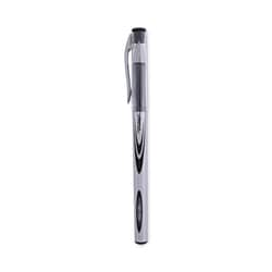 Essendant&nbsp;Universal Gel Pen  Stick  Medium 0 7 mm  Black Ink  Silver/Black Barrel  Dozen