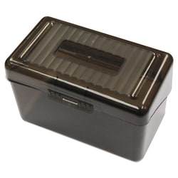Essendant&nbsp;Universal Plastic Index Card Boxes  Holds 300 3x5 Cards  5 63x3 25x3 54  Translucent Black