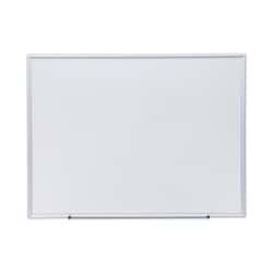 Essendant&nbsp;Universal Deluxe Melamine Dry Erase Board  48x36  White Surface  Satin Aluminum Frame