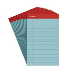 Essendant&nbsp;Universal Colored Perforated Ruled Writing Pads  Narrow Rule  50 Blue 5x8 Sheets  Dozen