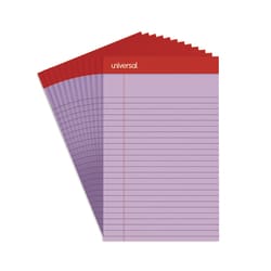 Essendant&nbsp;Universal Colored Perforated Ruled Writing Pads  Narrow Rule  50 Orchid 5x8 Sheets  Dozen